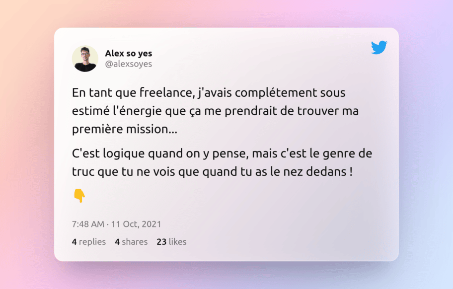 Thread Twitter trouver une mission freelance