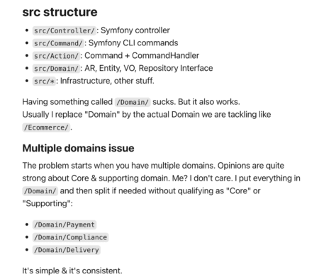 DDD architecture des fichiers via src/