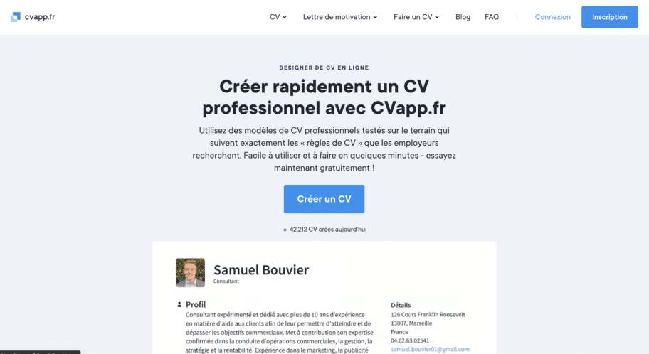 CV App ou Resume.io pour créer son CV de développeur avec un outil en ligne